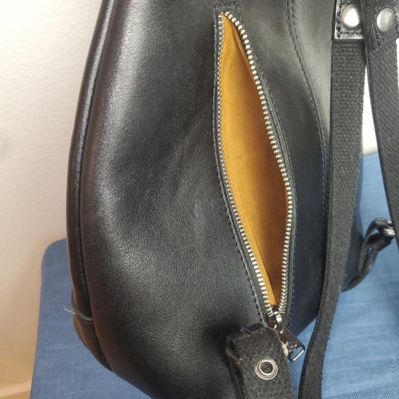 Patricia Nash Alencon Small Backpack Black Leather Travel Tote READ